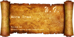 Worm Irma névjegykártya